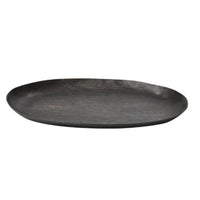 Oval Aluminum Tray Low-Profile Decorative Metal Tray Versatile for Tabletop Organization, Coffee Table, Tea Service