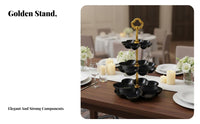 3 Tier Serving Stand Layered Compartments Tiered Dessert Tray Reusable Multi-Level Food Platter for Weddings, Holiday Gatherings, Afternoon Tea