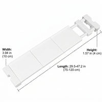 Adjustable Shelves, White Garage Shelving Units for Storage, Retractable Tension Rod Shelf Organiser, 10cm Metal