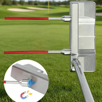 2 Pieces Red Shaft Putting Stroke Coach Silver Sections Putting Coach Shiny Sports Training Gear Segmented Rod