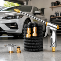 Car Wash Hose Spray Gun Metal Hose Reel Watering Nozzle Tap Water Compatible For Garden Watering