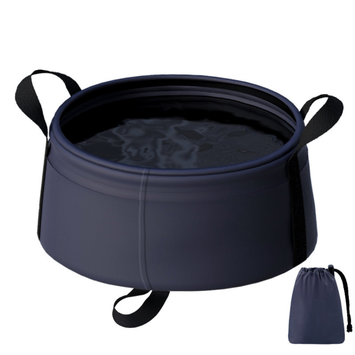 Nylon Collapsible Basin Drawstring Pouch Foldable Basin Multi-Purpose Foldable Pail Easy to Clean