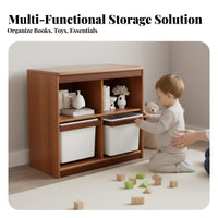 Large Capacity kids' Toy Storage Cubby Child-Friendly Design Cubby Bookcase with Bins Sturdy Construction Playroom Shelf Long-Lasting for Toddlers, Families, Parents, Nursery, Bedroom, Living Room