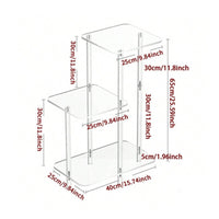 3-Tier Bedside Table Portable Acrylic Tier Shelf Sturdy Clear Countertop Organizer for Kitchen