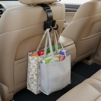 Hook with Foldable Arm Compact Headrest Hanger with Double Hooks Space-Saving Back Hook for Commuters, Families, Road Trips
