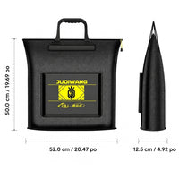 Reinforced Waterproof Fishing Bag, Black Carbon Fiber Fishing Bag, with Zipper and Side Pocket, for Voluminous Equipment