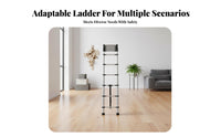 Lightweight Aluminum Telescoping Ladder Space-Saving Design Telescopic Ladder Compact Storage Climbing Equipment Anti-Slip Feet & Steps for DIY Enthusiasts, Professionals, Outdoor Work, Indoor, Home Maintenance, Construction Site