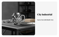 3D Sculpted Details V8 Engine Mug Sturdy Construction V8 Engine Coffee Mug Rust-Resistant for Mechanics, Engineers, Man Cave, Garage, Home