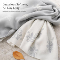 Jacquard Iris Thickened Scarf Shawl for Women - Versatile Warm Neck Wrap & Air Conditioning Blanket