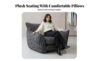 Modern Minimalist Design Puffy Single-Seater Sofa Soft Upholstery Oversized Upholstered Armchair Deep Seat Design Living Room Furniture Luxurious Comfort for Apartment Dwellers, Interior Designers, Guesthouse, Boutique, Lounge Area, Reading Nook