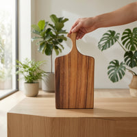 Wooden Serving Tray with Handles Rectangular Serving Tray with Handle Wood Grain Platter for Hosts, Homeowners, Tea Service, Breakfast, Cafes