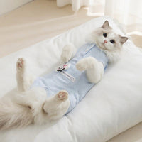 Cat Post Surgery Suit with Fasteners, Thin Body Suit After Surgery, Anti-Licking Spay Recovery Suit Female
