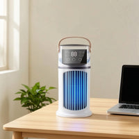 Quiet Operation Mini Air Conditioner Fan Adjustable Speeds Mini Air Cooler Energy Saving for Students, Dormitory, Bedroom, Office