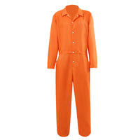 Prison Jumpsuit Halloween Prisoner Costume 1Piece Prison Uniform for Cosplay