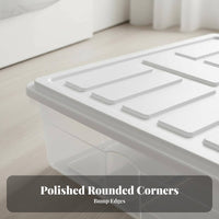 Under-Bed Rolling Drawer Large Capacity Under-Bed Rolling Bin double-sidedOpening Lid