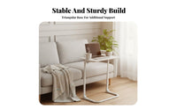 Height-Adjustable Wheeled C-Table Foldable Rolling Desk Portable Couch sidekick Space-Saving for Students, Home Office Workers, Apartment Dwellers, Small Spaces, Bedroom, Dorm Room