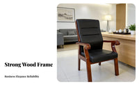 Padded Backrest Upholstered Wooden Meeting Chair Sturdy Frame Office Furniture Stable Load-Bearing Guest Armchair Long-Lasting Construction for Business Professionals, Interior Designers, Homeowners, Conference Room, Reception Area