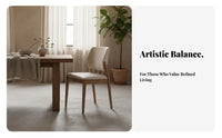 Zen-Inspired Design Padded Side Chair Nordic aesthetic Woven Seat Side Chair Light Luxury Seating Furniture Minimalist visual aesthetic for homeowners, Office Workers, Interior Designers, Dining Room, Kitchen, Bedroom, Restaurant