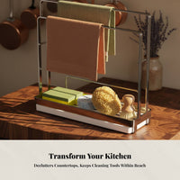 Kitchen Storage Rack, Stainless Steel Sink Gap Organizer for Towels, Sponges, Countertop
