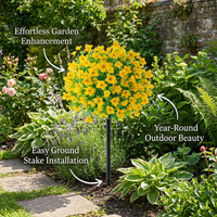 Artificial Flowers for Decoration, Silk Violet and Daisy Flower Bunch for Outdoor Garden, Mixed Colors Ground Stake Design