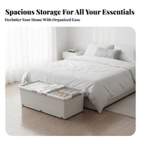 Rolling Underbed Drawer With casters Flat Rolling container particlesproof Lid for Under Bed
