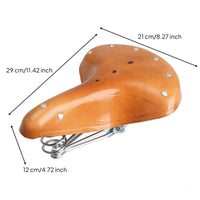 Shock Absorbing Vintage Leather Bike Saddle Long-Lasting Vintage Spring Saddle Comfortable Three Spring Bike Seat Breathable for Cyclists, Leisure Riding, City Commuting