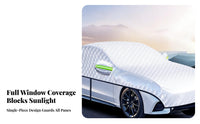 Waterproof Half Car Cover Dustproof Automotive Sunshade Cover Heat Insulation for S Owners, Drivers, Outdoor Parking, Carport, Driveway