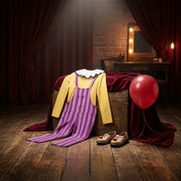 Spotted Clown Costume Striped Clown Suit with Gloves Ruffled Cosplay Outfit Large for Cosplayers