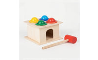 Wooden Pounding Toy with Mallet Fine Motor Child-Led Learning Ball Tracker Box