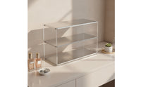 Countertop Storage Rack Three-Tier Rack with Acrylic Panels Minimalist Acrylic Riser for Dresser