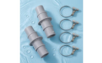 2 Pieces Universal Pool Vacuum Hose Adapter Compatible Hose Adapter with Clamps Easy Connection Sturdy