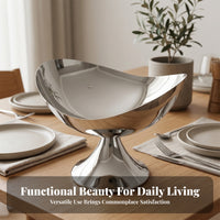 Fluted Pedestal Tray Desktop Moon-Shaped Tray Electroplated
