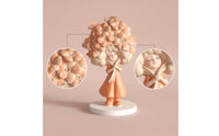 Girl Figurine with Floral Head Decorative Flower Girl Statue Tabletop for Vanity