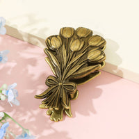 Journal Clip Antique Bronze Floral Clip Carved for Journalists, Journaling, Desk Display