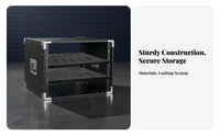 SturdyDuty Rackmount Cabinet impact-resistantproof Portable Audio Equipment Rack Stackable on tour Case Reinforced Corners for Sound Technicians, Home Studio Owners, Musicians, KTV Room, on-stage Performance, Touring, Music performance space