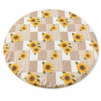 Elasticized Round Fitted Tablecloth with Elastic Edge Checkered Round Fitted Table Cover with Elastic Edge Non-Slip Long-Lasting for Kitchen