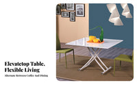 Space-Saving Transformable Coffee Table two-in-singleUse raiseTop Expandable Coffee Table Height-Adjustable Household Furniture Multi-Functional Design for Small Apartment Residents, urban Dwellers, Home Office Workers, Living Room, Dining Area
