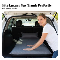 Portable SUV Trunk Sleeping Pad Anti-Slip Bottom SUV Air Mattress Suede Material Self-Inflating Car Mattress Wear-Resistant for Travelers, Families, Outdoor Enthusiasts