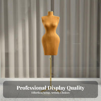 Stable Base Curvy Body Dress Form Easy Assembly Half Body Mannequin with Stand Long-Lasting Construction Female Mannequin Torso Velvet Material Covered for Online Sellers, Fashion Designers, Window Displays, Retail Shop S, Photography Studios, Home Decor