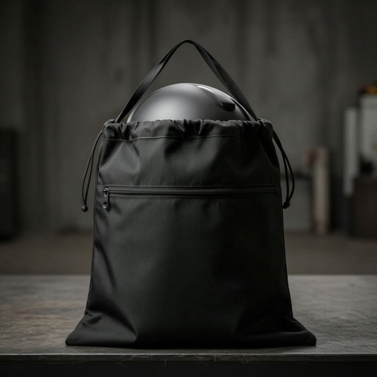 Drawstring Helmet Bag with Pocket Soft Helmet Bag Portable Lightweight for Commuters, Commuting, Work Sites, Garages