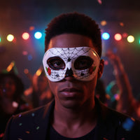 Day of the Dead Masquerade Covering Vivid Sugar Facial Covering Size Fits All for Halloween, Cosplay