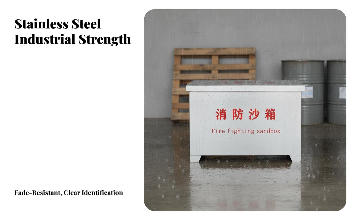 Fire Sand Box Rust-Resistant Stainless Steel Sand Bin Firefighting Supply Cabinet for Officers, Gas Stations, Warehouses