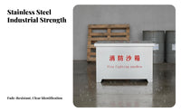 Fire Sand Box Rust-Resistant Stainless Steel Sand Bin Firefighting Supply Cabinet for Officers, Gas Stations, Warehouses
