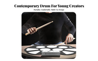 Portable Roll-up Drum Set Headphone Compatible Roll-up Electronic Drum Mat Lightweight Percussion Toy Multiple Sound Options for Beginners, Kids, Families, Home Practice, Travel, Music Learning, Outdoor Activities