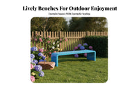 Colorful Slatted Bench Rustresistant Slatted Outdoor Bench Comfortable Support Bracing Garden Seating for Families, Property Managers