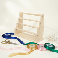 Desktop Jewelry Rack Sturdy and Tiered Hair Tie Organizer Easy Access Wooden Scrunchie Holder for Retail Display, Craft Room, Dresser
