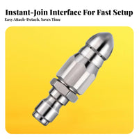 1/4 Inch Quick Connect Cleaner Nozzle Powerful Clog Removal Sewer Cleaner Nozzle High Pressure Drain Cleaning Head for Professionals