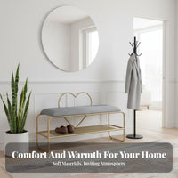 Upholstered Shoe Storage Bench Light Luxury and Elegance Upholstered Entryway Bench with Decorative Backrest Comfortable Padded Seat Household