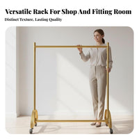Easy Mobility Unattached Standing Clothing Display Stable Load-Bearing Rolling Clothes Rack Heavy Duty Rolling Clothing Rack Large Capacity for Retailers, Apartment Dwellers, Homeowners, Fitting Room, Bedroom, Closet, Entryway