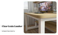Solid Wood Desktop Study Table with Bookshelf Space Saving Design Home Office Desk with Storage Shelves Multi-Functional Modern Design for Telecommuting Workers, Teenagers, Professionals, Small Areas, Bedroom, Dorm Room